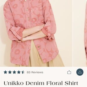 ISO Unikko Pink Floral Denim Shirt